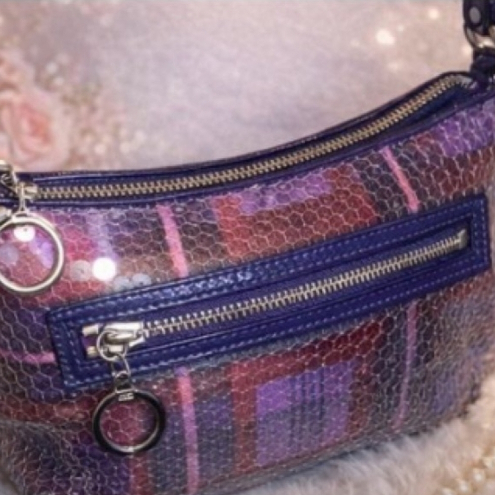 Limited-Edition Coach Poppy Tartan Plaid Small Sequined Shoulder Bag - MSRP $298 - Picture 5 of 15
